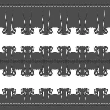Horizontal seamless pattern with frills, ruffles 库存插图
