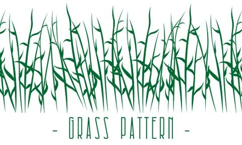 Horizontal seamless pattern with green stems Stock Illustration
