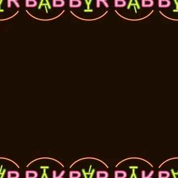 Horizontal Seamless pattern with neon bright text bar on black background Stock Illustration