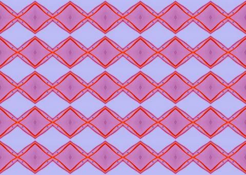 Horizontal seamless repeat pattern in pink shapes Stock Illustration