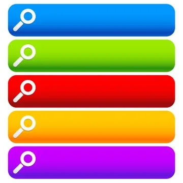 Horizontal search button templates with magnifier symbol. Ilustración de archivo