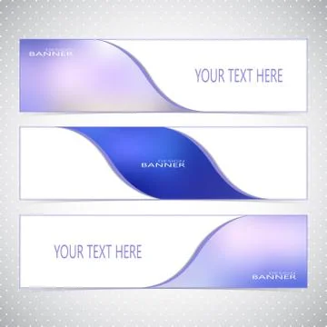 Horizontal Set of Banners with Multicolored Blured Backgrounds. Modern Vector Stock Illustration
