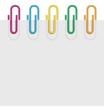 Horizontal sheet paper clips Stock Illustration