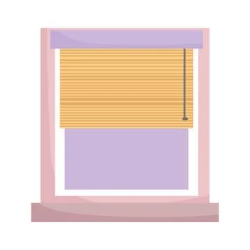 Horizontal shutter window interior decoration isolated design white background Stockillustratie
