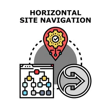 Horizontal site navigation planning, developing website structure Stock-Illustration