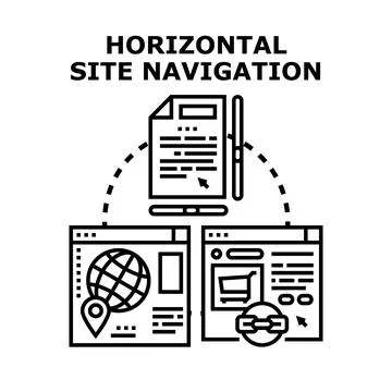 Horizontal site navigation planning developing web pages Stock Illustration
