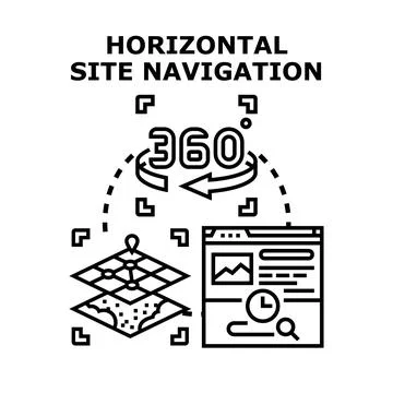 Horizontal site navigation vector concept Stock Illustration
