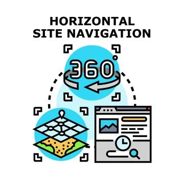 Horizontal site navigation vector concept Stock Illustration