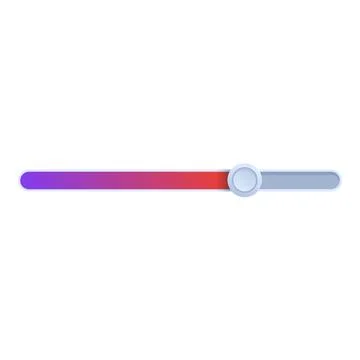 Horizontal slider showing progress with gradient from purple to red イラスト素材