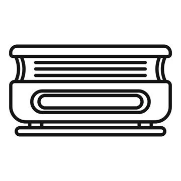 Horizontal solarium generating uv light for tanning skin Stock Illustration