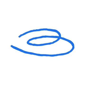 A horizontal spiral shape, a hand drawn vector illustration. Whimsical doodle Illustrazione stock