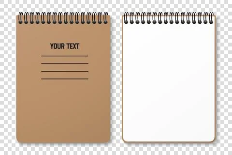 Horizontal spiral spring notepad with space for your image or text on transpa Stock Illustration