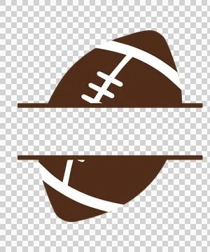 Horizontal Split Brown Football Frame Stock Illustration