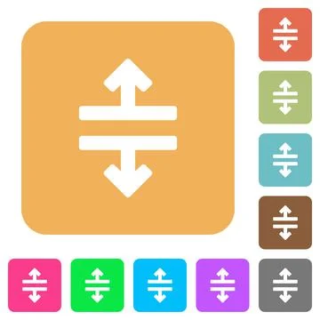 Horizontal split tool rounded square flat icons Stock Illustration