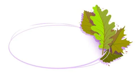 Horizontal spring foliage template banner. Cartoon web frame discount with copy Stock Illustration