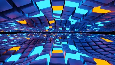 Horizontal Square Cube Block Waves Seamless Endless Loop Animation Stock Footage 340240968
