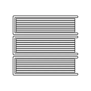 Horizontal stack of books black color icon . 스톡 일러스트