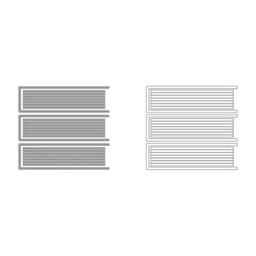 Horizontal stack of books it is icon . Stock Illustration