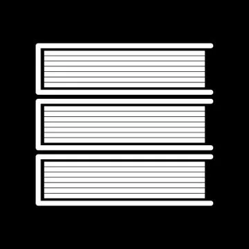 Horizontal stack of books white color icon . Stock Illustration