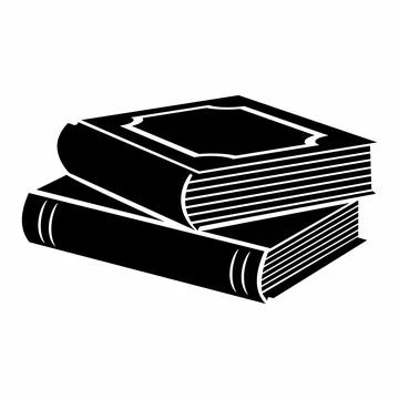Horizontal stack of two books black simple icon Stock Illustration