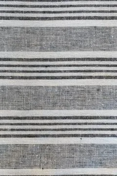 Horizontal striped cotten material close up black and white Stock Photos