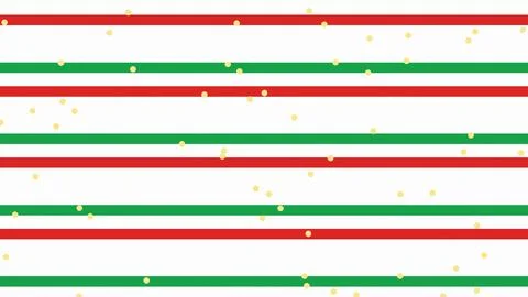 Horizontal striped pattern red green white confetti holiday background Stock Illustration