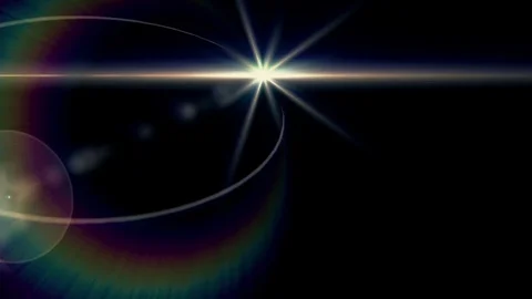 Horizontal sun moving lights optical lens flares shiny animation art background Stock Footage 84770817