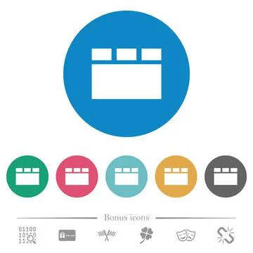 Horizontal tabbed layout flat round icons Illustrazione stock