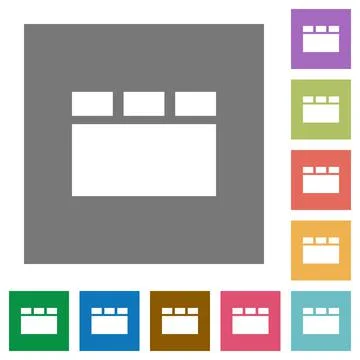 Horizontal tabbed layout square flat icons Illustrazione stock