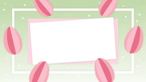Horizontal template with paper cut out elements in the shape of easter eggs in Stock Footage 306065732