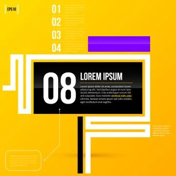 Horizontal text frame template on bright yellow background in modern corporat Stock Illustration