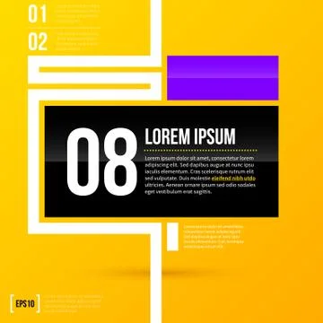 Horizontal text layout with minimalistic elements on bright yellow background イラスト素材