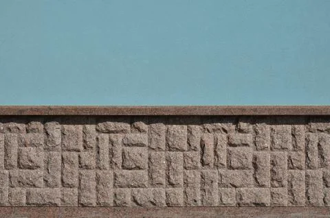 Horizontal texture of coarse and strong mosaic granite stone foundation Stock Photos