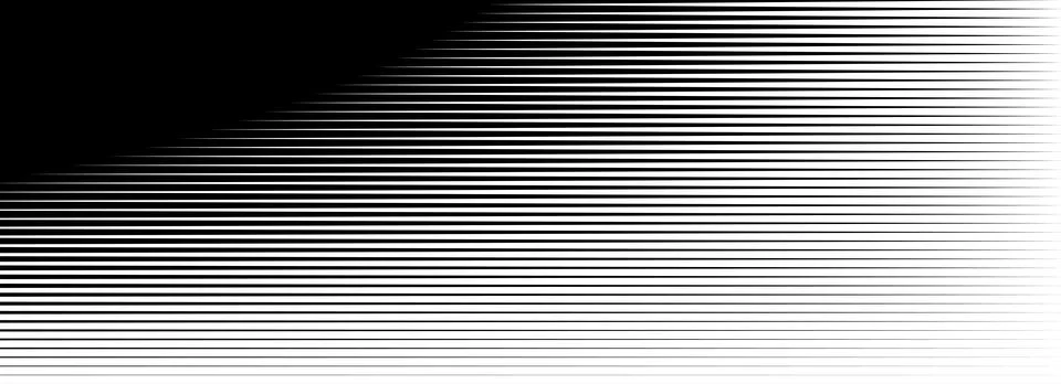 Horizontal thin line halftone gradation texture. Fade straight stripe gradient Illustrazione stock