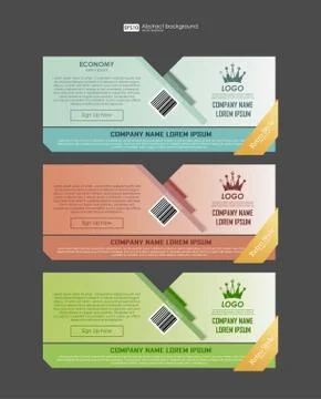 Horizontal three tariffs. Interface for the site. vector banner for web app Stock Illustration