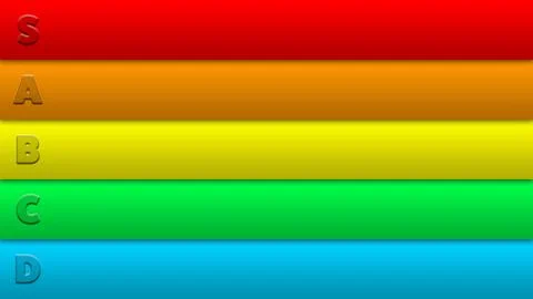 Horizontal tier list template Stock Illustration