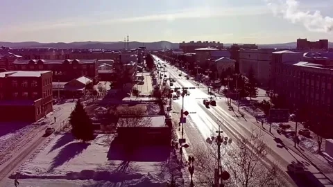 Horizontal Time-Lapse Fast-Moving Street Traffic in a Small Northern Chinese Stock Footage 328203724