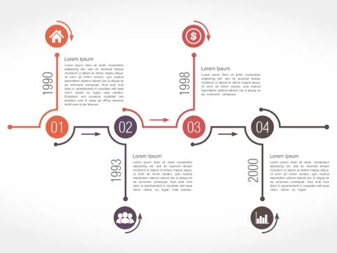 Horizontal Timeline Design Template Stock Illustration