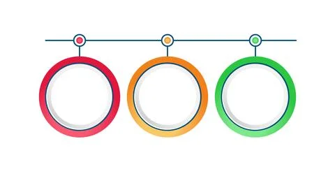 Horizontal timeline infographic 3 steps Illustrazione stock