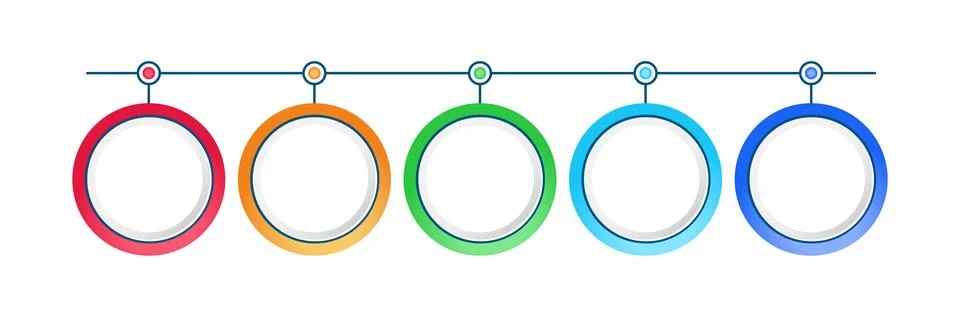 Horizontal timeline infographic 5 steps Stock-Illustration