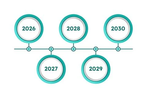 Horizontal timeline infographic 5 steps Stock-Illustration