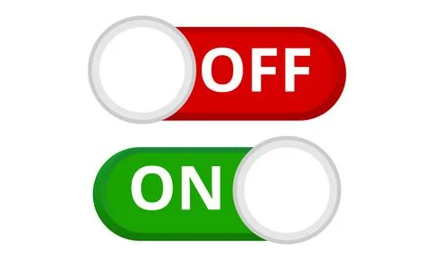 Horizontal On Off Toggle Switch with Circular Knob for UI Stock Illustration