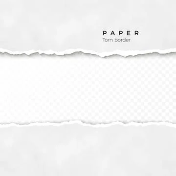 Horizontal torn paper edge. Paper texture. Rough broken border of paper Stock Illustration
