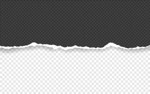 Horizontal torn paper edge. Ripped squared horizontal paper strips. Vector il Stock Illustration