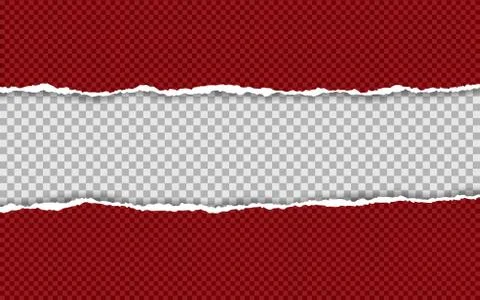 Horizontal torn paper edge. Ripped squared horizontal paper strips. Vector il Illustrazione stock