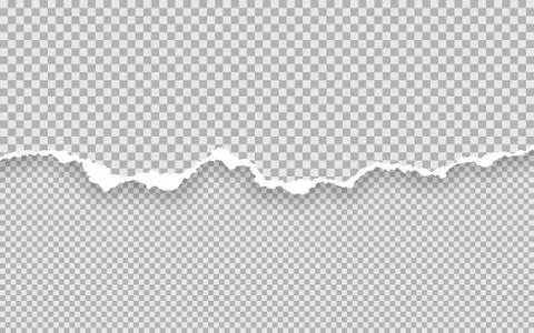Horizontal torn paper edge. Ripped squared horizontal paper strips. Vector il Illustrazione stock