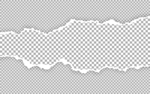 Horizontal torn paper edge. Ripped squared horizontal paper strips. Vector il Illustrazione stock
