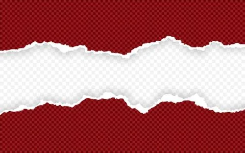 Horizontal torn paper edge. Ripped squared horizontal paper strips. Vector il Illustrazione stock