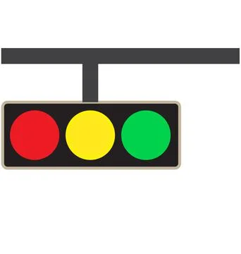 Horizontal traffic light hanging. traffic light symbol. Illustration