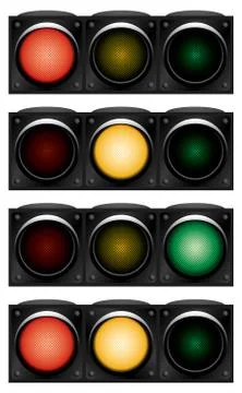 Horizontal traffic-light. Stock Illustration